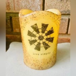 *Live Simply WindmIll Pillar Candle 3x5”